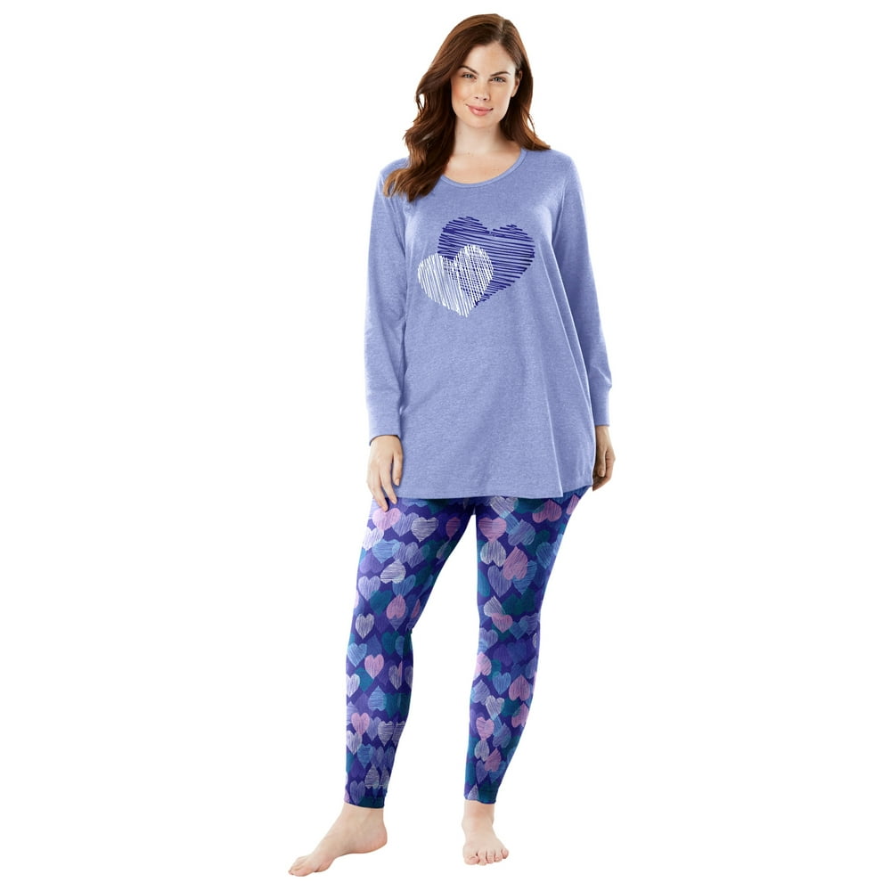 Dreams & Co. Dreams & Co. Women's Plus Size 2Piece Pj Legging Set
