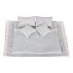thumbnail image 1 of Juego de ropa de cama de simulación para casa de muñecas en miniatura de 1/12, sábana de tela, almohada y edredón. Verde Blanco, 1 of 9