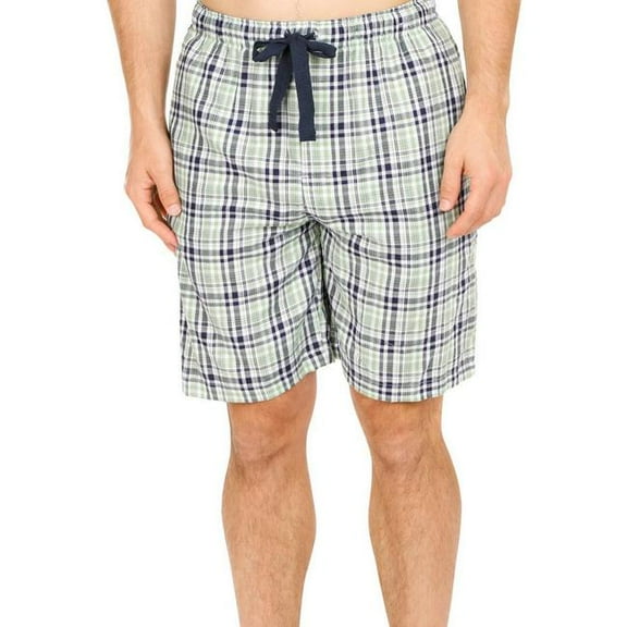 Joseph Abboud NAVY/GREEN Men's Plaid Print Sleep Shorts, US XL