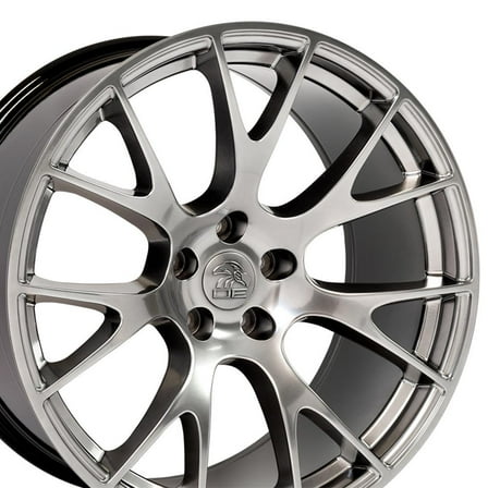 OE Wheels DG15 20 Inch Rims Fit Hellcat Style 5x115 20x9 / 20x10 Gloss Hyper Black - Hollander 2528 (Set of 4)