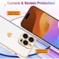 thumbnail image 5 of Compatible with iPhone 15 Pro Max Case Love Heart Plating Electroplate Luxury Elegant Case Camera Protector Soft TPU Screen Protector Shockproof Corner Back Cover -White, 5 of 6