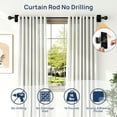 thumbnail image 5 of No Drill Curtain Rods for Window 28 to 60 Inches, 5/8 Inch Diameter Renter Friendly Drapery Rod with Adhesive Brackets without Drilling, Adjustable from 27 to 65 Inches, Black, 5 of 6