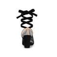 thumbnail image 2 of BLISSFUL STEP Women's Mesh Block Heeled Lace Up Sandals, 2 of 7