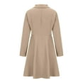 thumbnail image 4 of Women Double Breasted Elegant Slim Fit - Lapel Long Sleeves Casual Work Events Blazer Dresses Khaki XL, 4 of 8