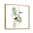 thumbnail image 3 of Designart 'Abstract Golden Mountain With Bird and Moon' Modern Framed Canvas Wall Art Print, 3 of 5