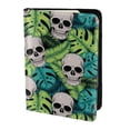 thumbnail image 2 of Rateoe Skull and Palm Leaves Pattern Passport Holder Wallet Leather Mulit-purpose Travel Wallet Credit Cards Case ,Passport Cover for Women Men-6.5 in, 2 of 5