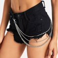 thumbnail image 1 of Layered Pants Chain Pocket Keychain for Women and Girls (Silver), 1 of 3