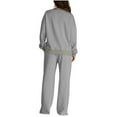 thumbnail image 5 of RYRJJ Womens 2 Piece Outfits Sweatsuit Crewneck Pullover Sweatshirt Lounge Sets Wide Leg Sweatpants Fall Fashion Tracksuit with Pockets(Gray,S), 5 of 8