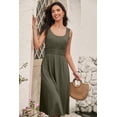 thumbnail image 4 of Vestido Dokotoo Beach Vacation, sin mangas, estilo swing, midi, verde, XXL, 4 of 6