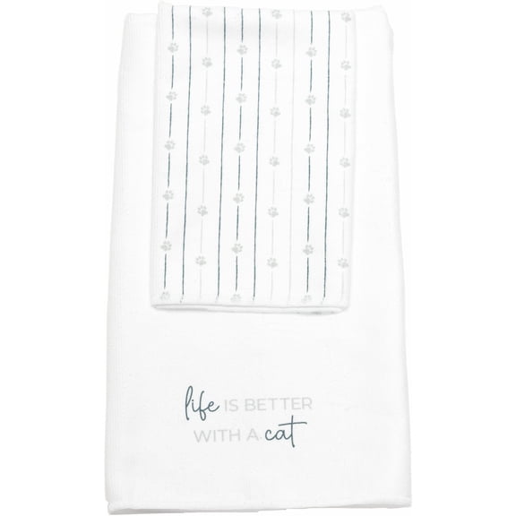 Pavilion Gift Company - Cat - Hand & Fingertip Towel Gift Set