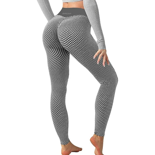 ARRUSA TIK Tok High Waist Butt Lifting Leggings, Tummy Control Workout  Tights, Women Yoga Pants for Gym Sports Grey M 