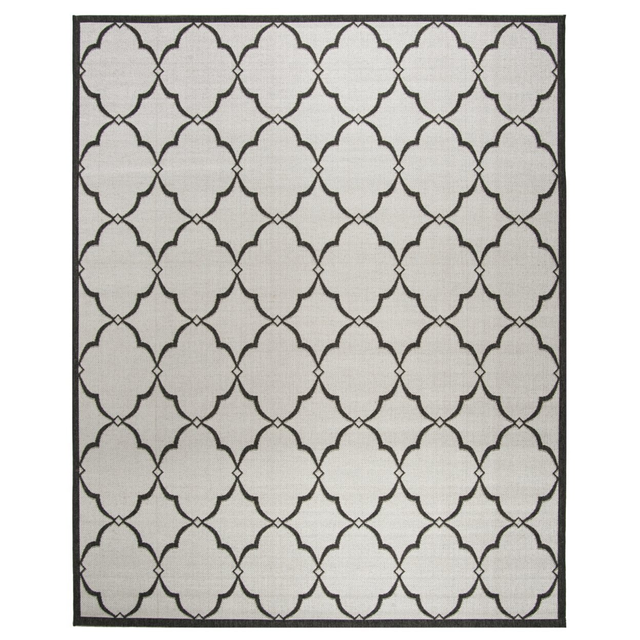 SAFAVIEH Beach House Sharla Geometric Indoor/Outdoor Area Rug, Light Grey/Charcoal, 8' x 8' Square