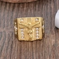 thumbnail image 6 of Opvise Chic Jesus Cross Carved Cubic Zirconia Inlaid Ring Unisex Wedding Jewelry Gift, 6 of 7