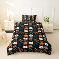 thumbnail image 2 of jejeloiu Retro Floral Twin Duvet Cover For Girls,Boho Daisy Twin Bedding,Multicolor Black,Black Reversible,2pcs,1 Duvet Cover and 1 Pillowcase, 2 of 6
