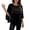 A1#-Black, variant on Women Chiffon Cape Sleeve Blouse - Solid Round Neck Layered Top, Casual Flowy Summer Shirt(Red-S)