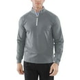 thumbnail image 2 of Beugl Mens Shirts Clearance, Mens Casual Long Sleeve Quarter Zip Pullover Shirt Pullover Men's Plunging Sleeve Pullover Golf Shirts for Men, Polo Shirts for Men Dark Gray M, 2 of 6