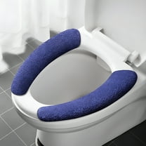 LAMIRO Thicker Bathroom Toilet Seat Cover Pads Soft Warmer Toilet Seat Cushion Cover Stretchable Washable Fiber Cloth Easy Installation Comfortable Toilet Lid Seat Cover