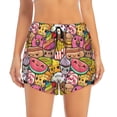 thumbnail image 4 of Lsque Fruit-Flavored Ice-Cream Printed Women's Running Shorts with Liner Pockets,Elastic Quick Dry Workout Athletic Gym Yoga Shorts,Womens High Waist Shorts-, 4 of 9