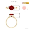 thumbnail image 5 of ANGARA Lab Grown 2.1 Ct Nature-Inspired Round Ruby Hidden Halo Engagement Ring for Women in 14K Yellow Gold (Size-8mm) | July Birthstone, Anniversary, Jewelry Gift for Women | Lab-Grown Ruby Ring, 5 of 7