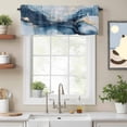 thumbnail image 2 of Abstract Marble Valance Curtain Blue Yellow Oil Painting Style Window Valances Rod Pocket Short Curtains Window Treatments for Kitchen Bedroom Bathroom Laundry 60" x 14", 2 of 9