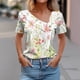 thumbnail image 2 of Top de Verano Mujeres Cuello en V Casual Top de Manga Corta, Ligera Primavera Y Blusa de Verano para las Mujeres, 2 of 5