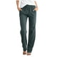 thumbnail image 1 of Pantalones casuales lisos con cintura elástica para mujer, largos, con cordón y corte recto, 1 of 4