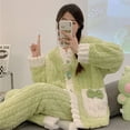 thumbnail image 2 of 2024 New Winter Women Pajamas Coral Plush Thickened Velvet Flannel Home Set Women Pajamas Loose and Warm Pajamas Set Pajamas (13,XXL70-80kg), 2 of 6