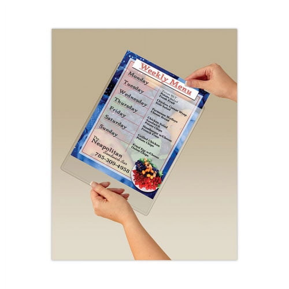 "Display Pocket, Removable Interlocking Fasteners, Plastic, 8.5 x 11, Clear | Bundle of 10 Each"