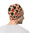 thumbnail image 2 of Swirl Playing Card Suits Print Beanie Hat, Poker Cuffed Beanie For Men Women, 2 of 6