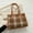 brown, variant on Zhengup Popular Korean Version Of The Retro Checkered Handbag Autumn And Winter New Versatile Top Shoulder Wrap Women
