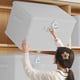 thumbnail image 5 of Caja de almacenamiento grande con cerradura - Organizador plegable de armario de 45x30x30cm para ropa, colchas y viajes - Asa resistente a la humedad y reforzada, 5 of 6