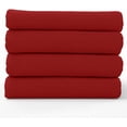 thumbnail image 3 of Kotton Culture 600 TC 4 Piece Sheet Set - 100% Egyptian Cotton Super Soft Crisp With 1 Flat sheet 1 Fitted sheet and 2 Pilowcases | Hotel Quality 16' Deep Pocket (Blood Red, Cal King), 3 of 7