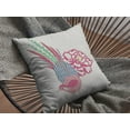 thumbnail image 2 of 20â€ Pink White Peacock Suede Throw Pillow, 2 of 4