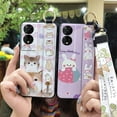 thumbnail image 4 of ABL-Phone Case For TCL 50 5G, Cute Lanyard Durable Fashion Design Ring Shockproof Silicone Kickstand Waterproof Soft case Anti-knock Wrist Strap Anti-dust Dirt-resistant Phone Holder, 4 of 9