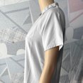 thumbnail image 4 of Chemises pour Femmes Col en V Manches Courtes Hauts en Coton T-Shirt Basique, 4 of 5