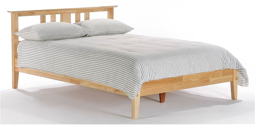 Wood Platform Bed Frame In Natural Finish Twin Com
