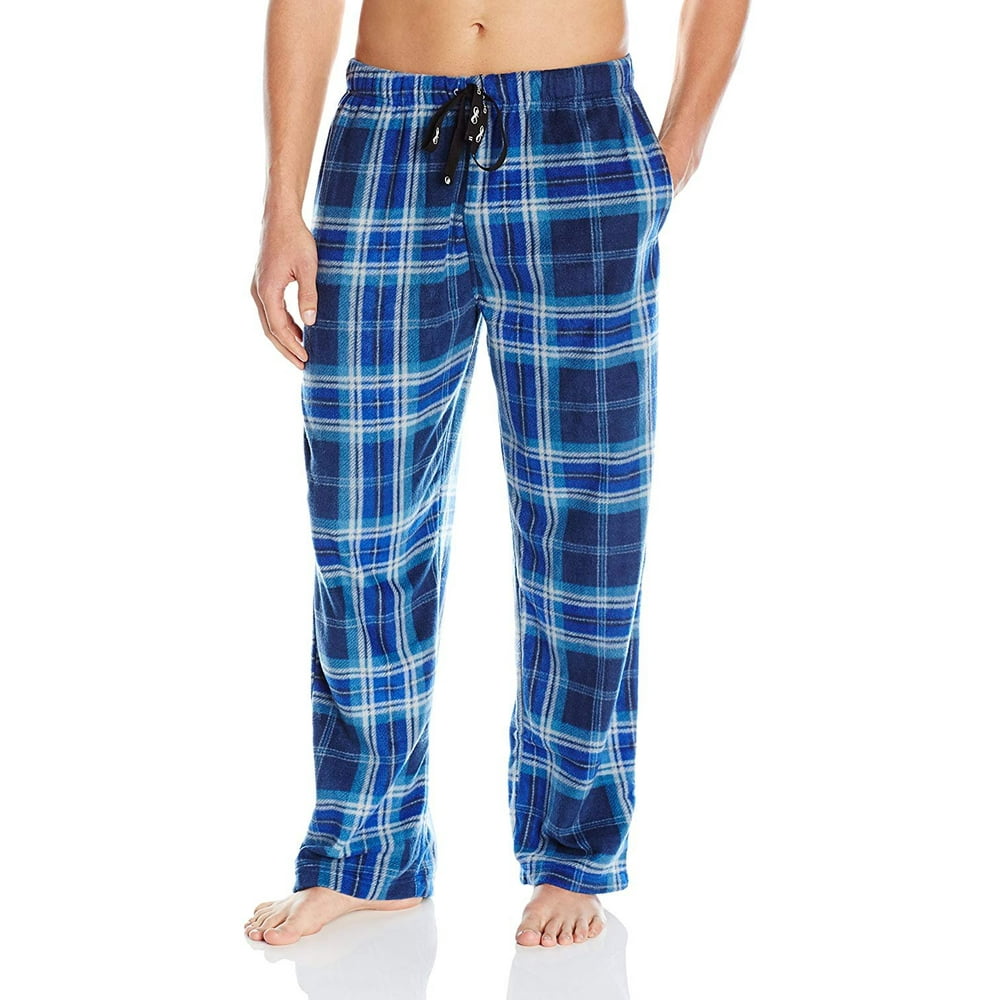 Intimo - Intimo Men's Microfleece Plaid Lounge Pant, Blue, XL - Walmart ...