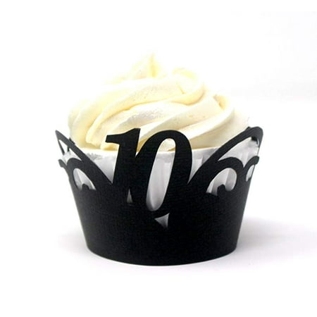 All About Details 10 Cupcake Wrappers,12pcs (Black)