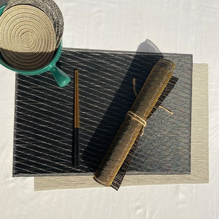 

Twill Simple Heat Resistant Anti-Skid Washable Hotel Placemat Vinyl Table Mat