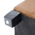 thumbnail image 2 of Ottoman Bench with Storage, Brown PU Surface, Rubber Wood Legs, 300 lbs Capacity, 2 of 15