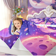 thumbnail image 4 of Feelyou Kawaii Galaxy Axolotl Twin Bedding Sets for Kids Boys Girls, Purple Outer Space Bedding Comforter Set, Colorful Stars Reversible, 7pcs, 4 of 8