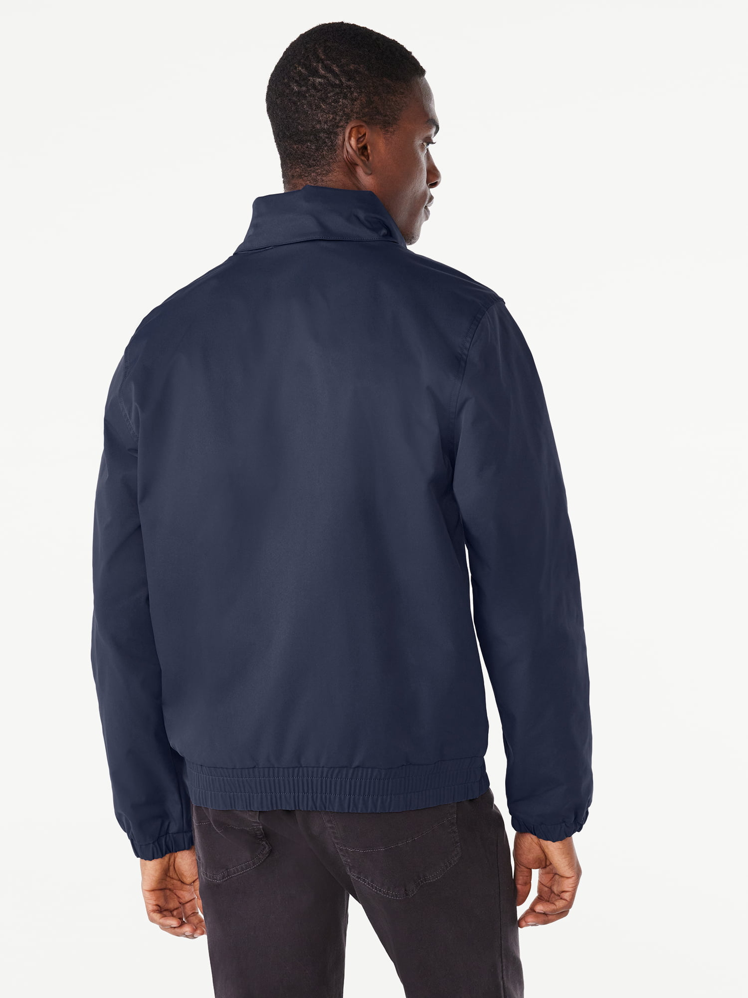 Free Assembly Men's Twill Bomber Jacket with Hidden Hood, Sizes XS 