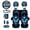 Black and Blue - Butterfly Moon, variant on LedBack Flower Print Car Seat Cover Sets for Women Full Set High Back Seat Covers with Head Rest Covers Steering Wheel Cover Safety Belt Pads Car Rear View Mirror Protector Garbage Bag