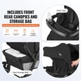 thumbnail image 5 of VEVOR Cochecito doble, cochecito doble ligero y plegable con asiento en tándem, respaldo/reposapiés ajustable, arnés de seguridad envolvente, cesta de almacenamiento y bandeja, para recién nacidos y n, 5 of 5