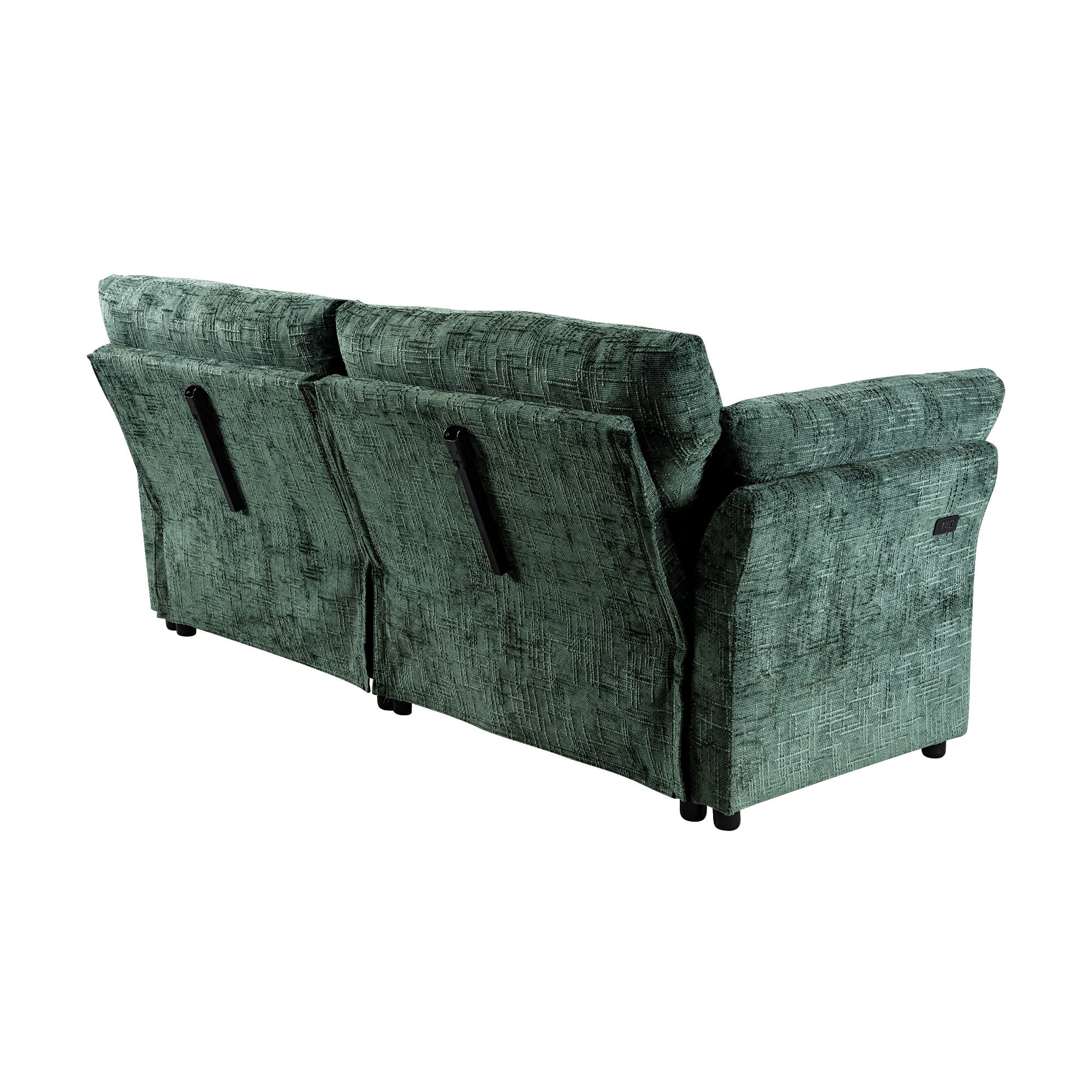 MAYEERTY Convertible Sleeper Sofa with Double Pull-Out Beds, 3-in-1 Tufted Linen Sofa Bed with 180° Flat Backrest, for Living Room, Apartment, Small Space
