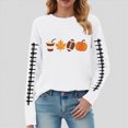 thumbnail image 2 of Godom Women's Halloween Funny T-Shirt Pumpkin Long Sleeve Cotton Top Tees, 2 of 4