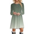 thumbnail image 2 of Robe pour Femmes Robe Portefeuille à Volants Robe T-Shirt à Manches Longues Décontractée Robe Dégradée Vêtements pour Femmes Adultes Vert Taille m, 2 of 4
