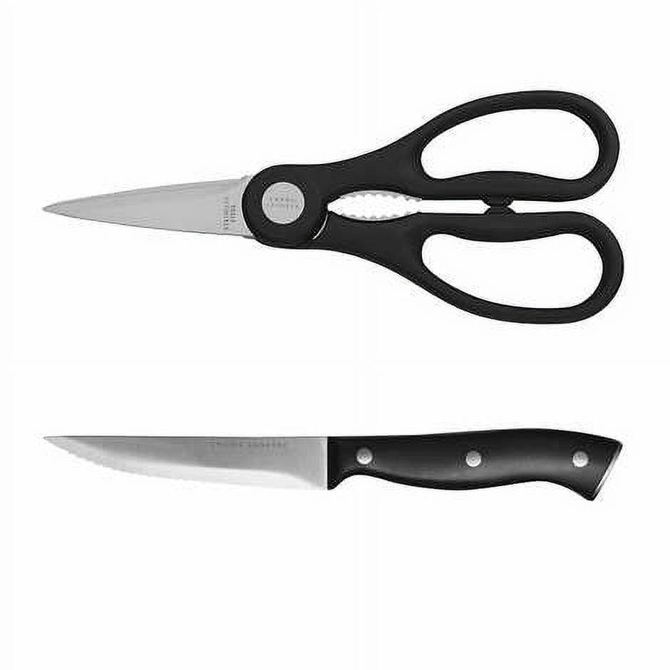 Emeril 3-Piece Specialty Cutlery Kitchen Knife Set (6.5 Nakiri, 5.5 Prep,  & 4.75 Spreader Knives) (White)