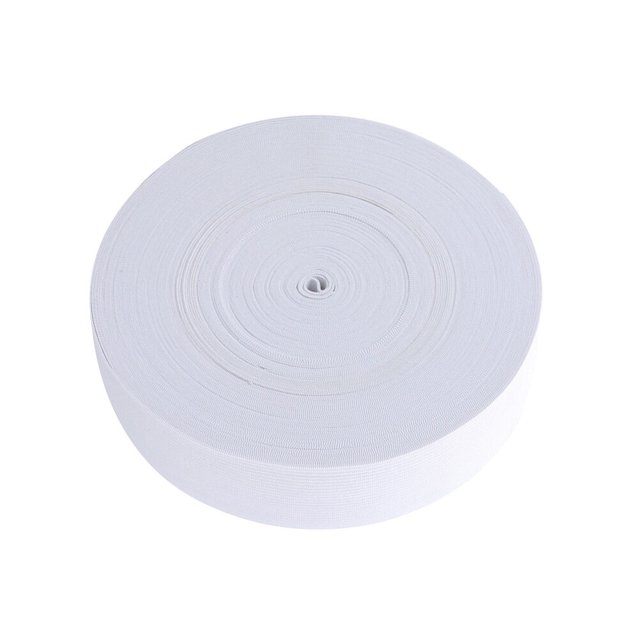 MasteelfCA 1 Rouleau 40 Mètres Bande Élastique Plate Accessoires de Couture en Nylon (Blanc)