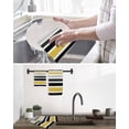 thumbnail image 5 of Yellow Black Stripe Hand Towels Set,Waffle Weave Kitchen Towels 2 Pieces,Modern Abstract Art Coarse Striped Microfiber Hair Face Bath Tea Towel Absorbent Quick Drying Cleaning Dish Cloths,15.7"x23.6", 5 of 7